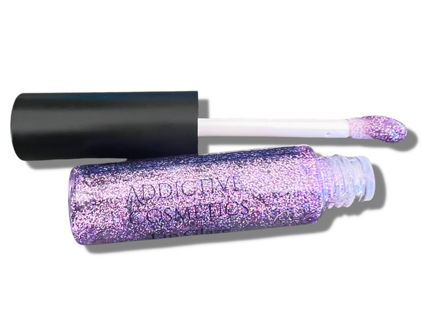 MAKE BELIEVE Liquid Lip Glaze - Holographic Purple Glitter Lip Gloss- Vegan Friendly, Cruelty Free