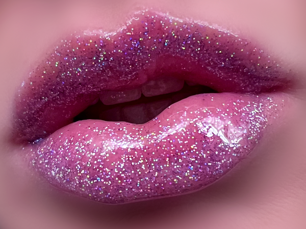 MAKE BELIEVE Liquid Lip Glaze - Holographic Purple Glitter Lip Gloss- Vegan Friendly, Cruelty Free