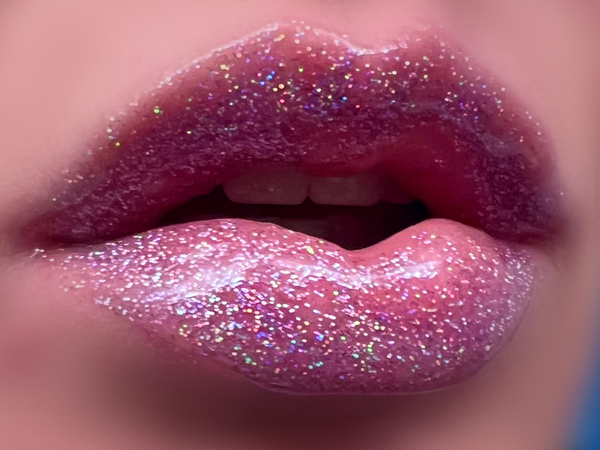 MAKE BELIEVE Liquid Lip Glaze - Holographic Purple Glitter Lip Gloss- Vegan Friendly, Cruelty Free