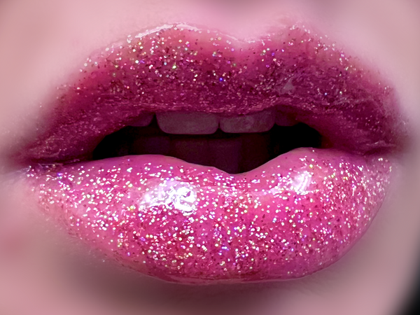 MISS KISS Liquid Lip Glaze - Holographic Rose and Gold Glitter Lip Gloss- Vegan Friendly, Cruelty Free