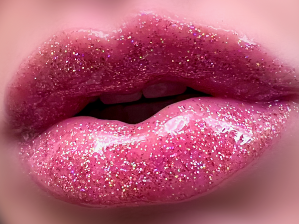 MISS KISS Liquid Lip Glaze - Holographic Rose and Gold Glitter Lip Gloss- Vegan Friendly, Cruelty Free