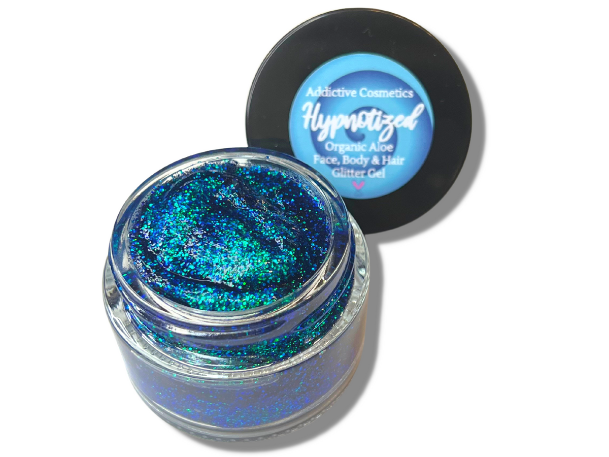 HEAVEN SENT Holographic Light Blue All Natural Glitter Gel- Aloe based -  Addictive Cosmetics