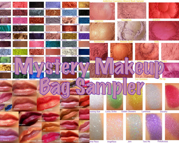 Mystery Bag Sampler- Try something new! Mineral Eyeshadows, Blushes, Lip Gloss and Glitters